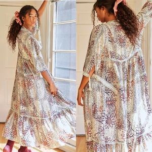 Free People Kimono Grasslands Mint Combo Blouse